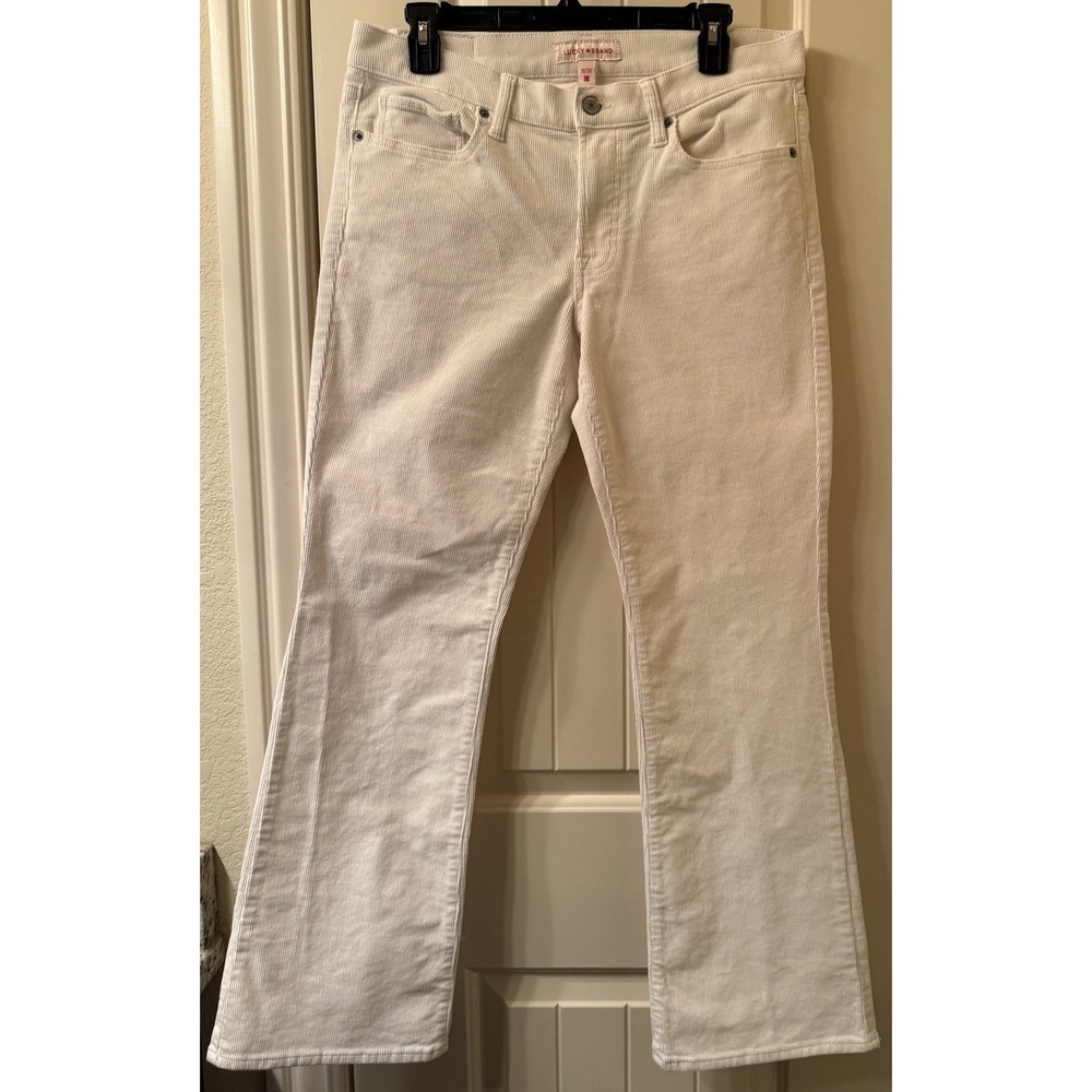 Lucky Brand Sweet Midrise Boot Corduroy Pants Ivory Cream Women's Size 10/30